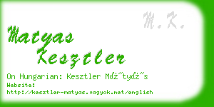 matyas kesztler business card